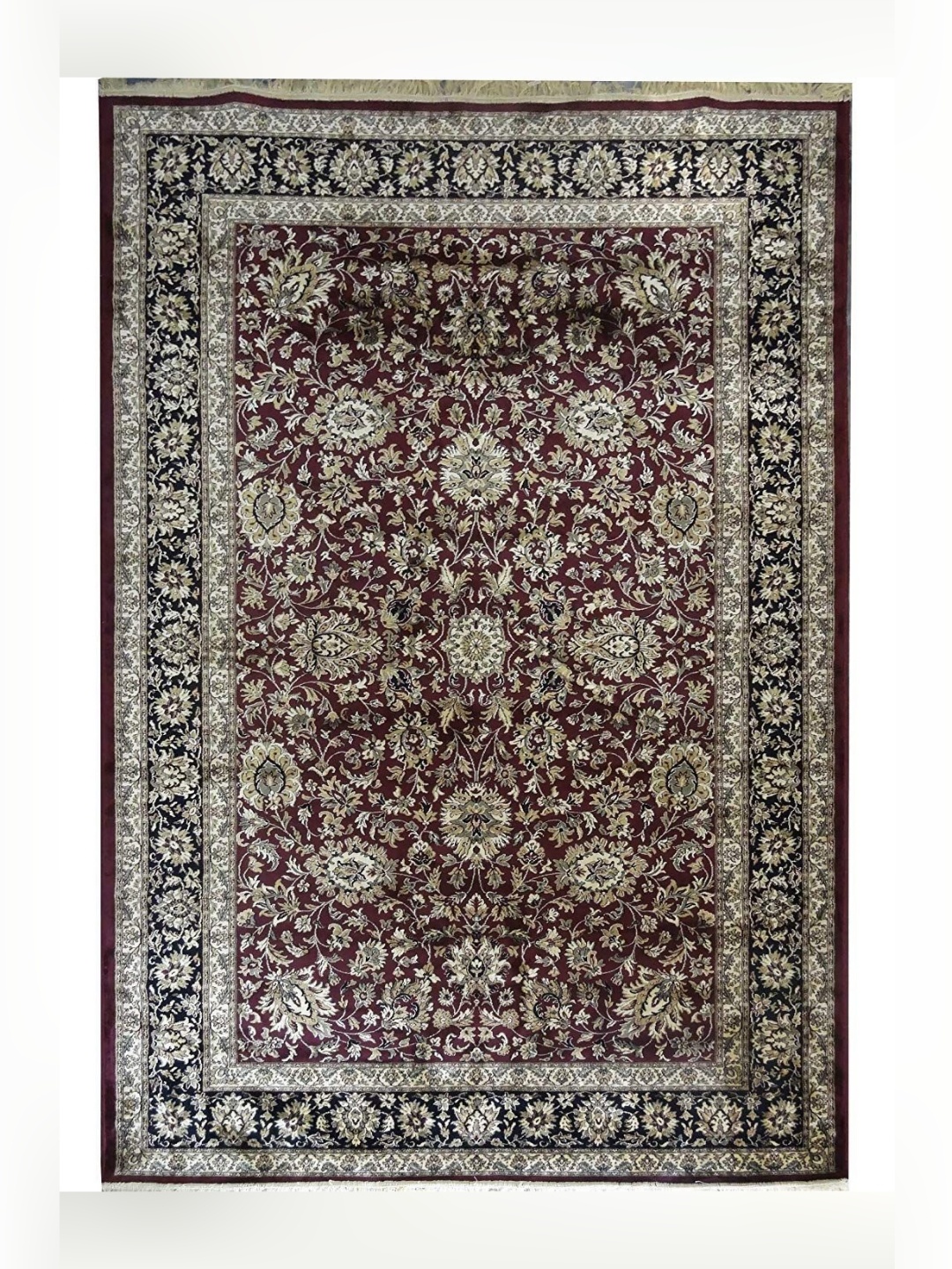 

IMRA CARPET Maroon & Beige Floral Rectangle Carpet