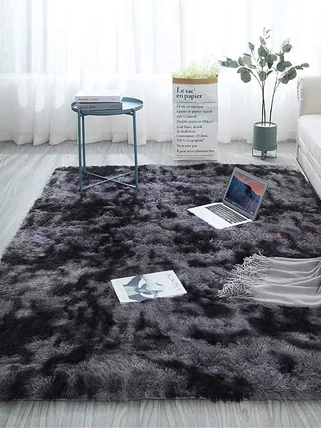 

IMRA CARPET Grey Shaggy Rectangle Carpet