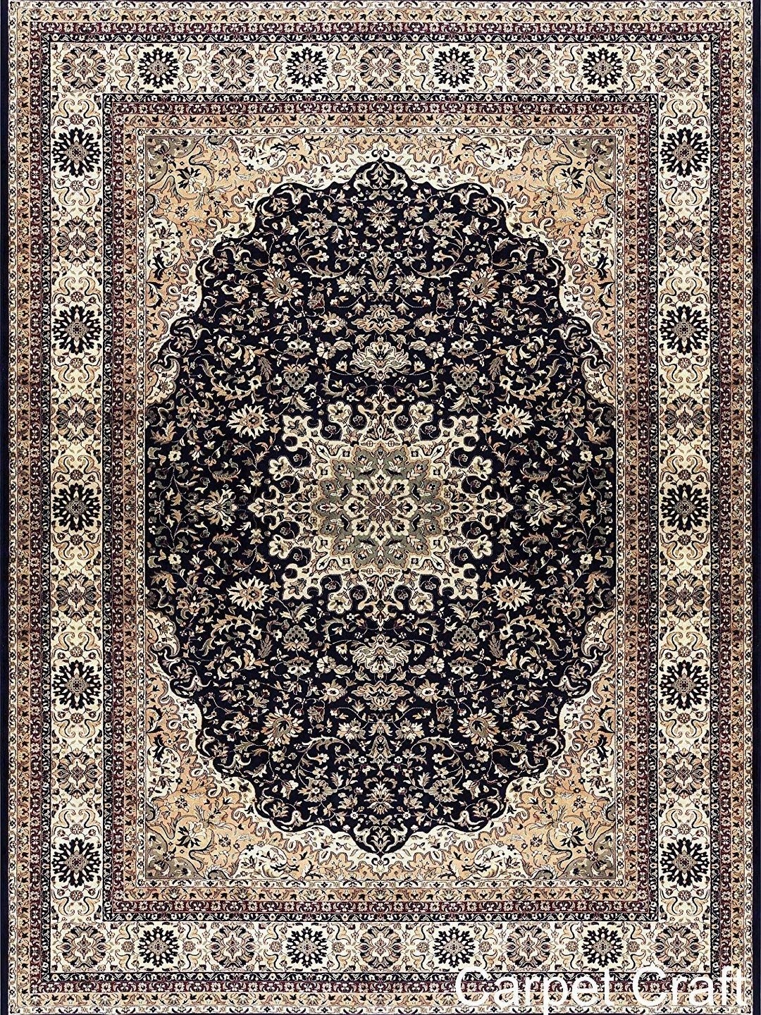 

IMRA CARPET Black & Beige Floral Printed Carpet