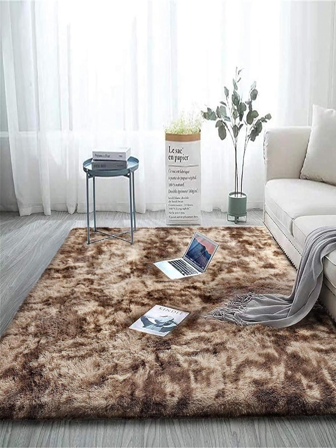 

IMRA CARPET Brown Rectangular Shaggy Carpet