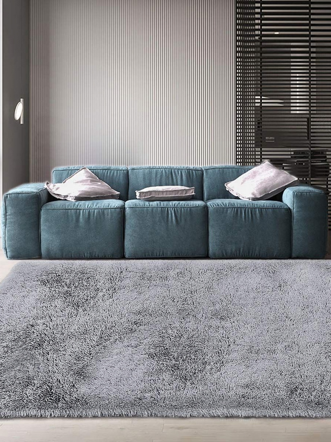 

IMRA CARPET Grey Rectangular Shaggy Carpet