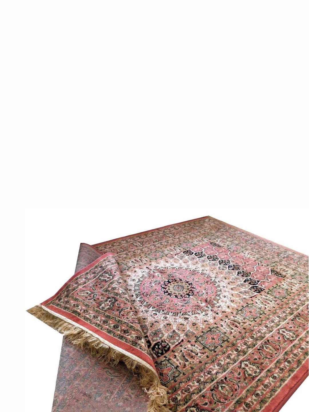 

IMRA CARPET Pink & Yellow Floral Printed Shaggy Carpet