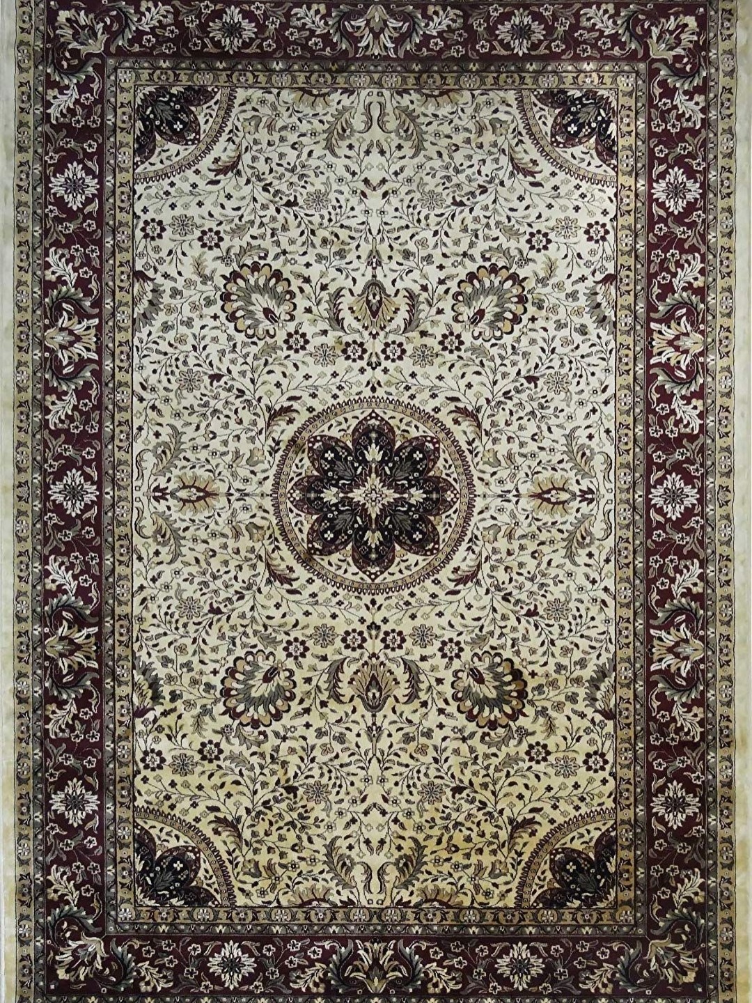 

IMRA CARPET Grey & White Floral Regular Carpet