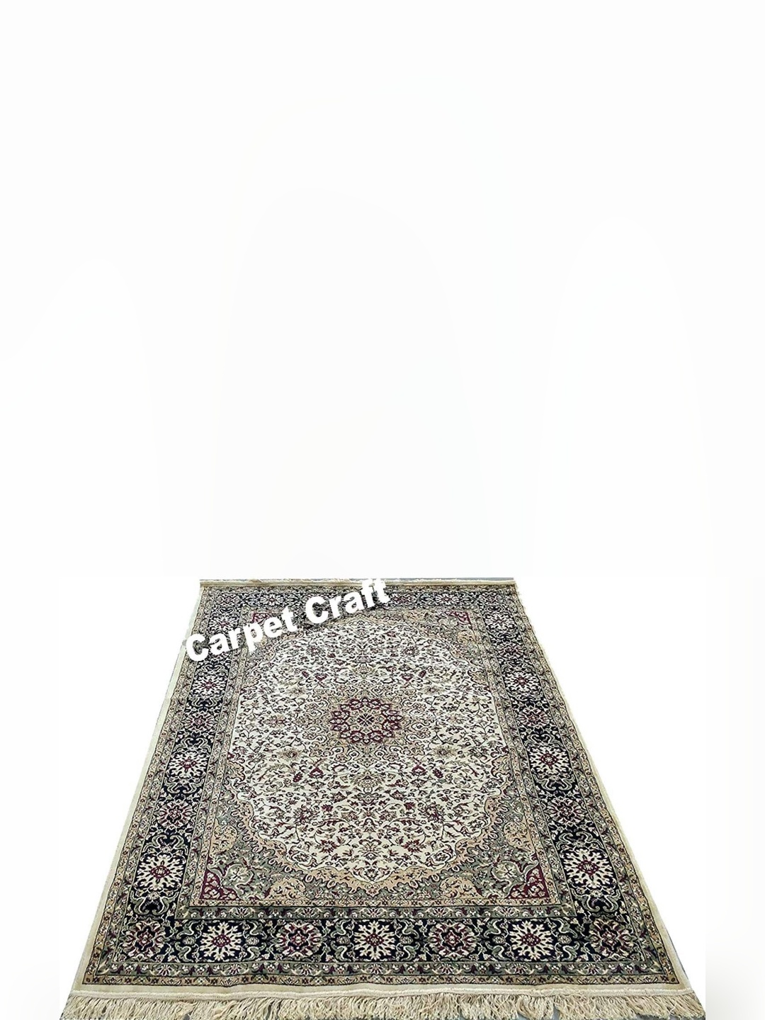 

IMRA CARPET Grey & Black Floral Printed Rectangular Shaggy Carpet