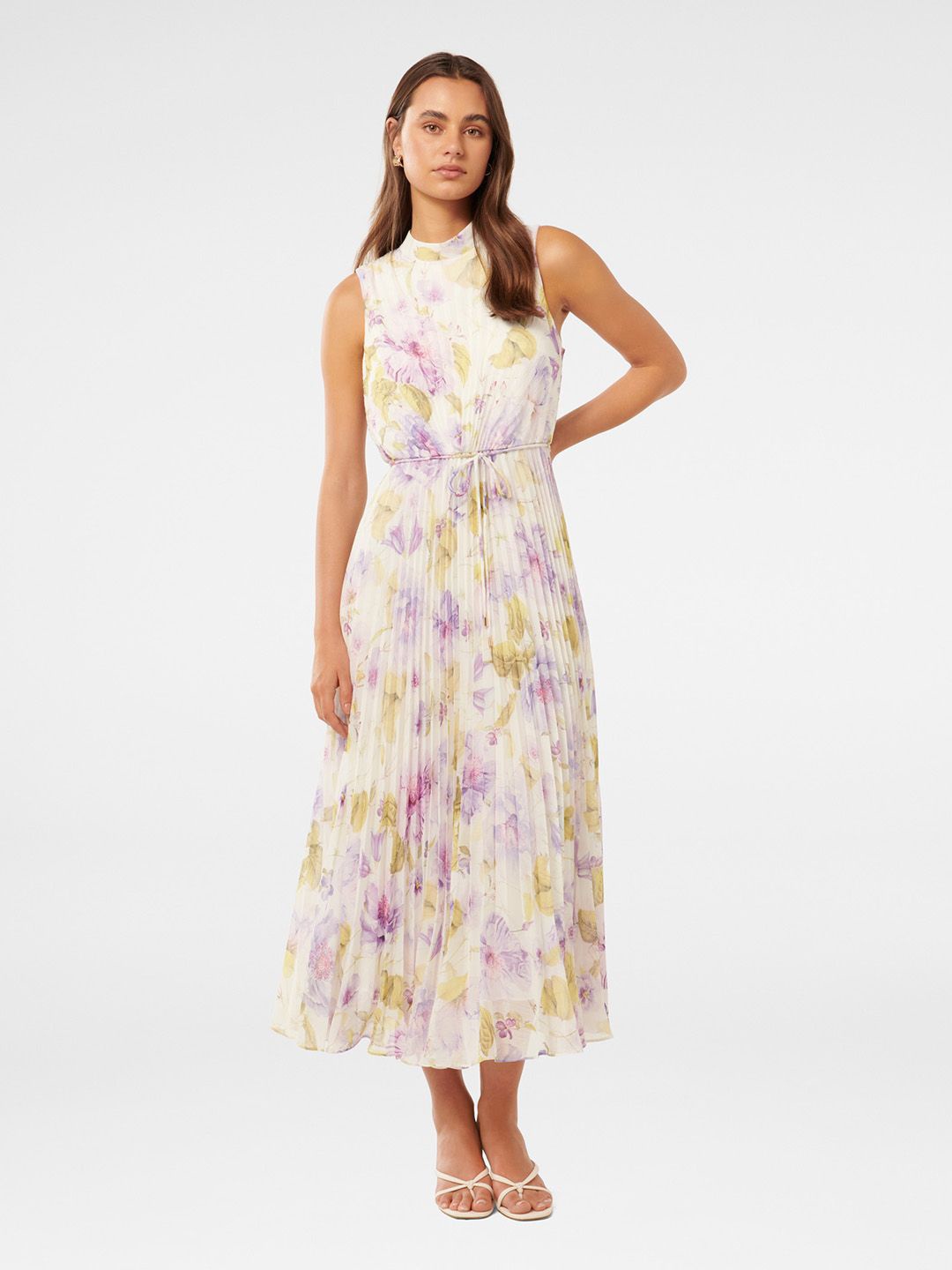 

Forever New Floral Print Fit & Flare Midi Dress, White