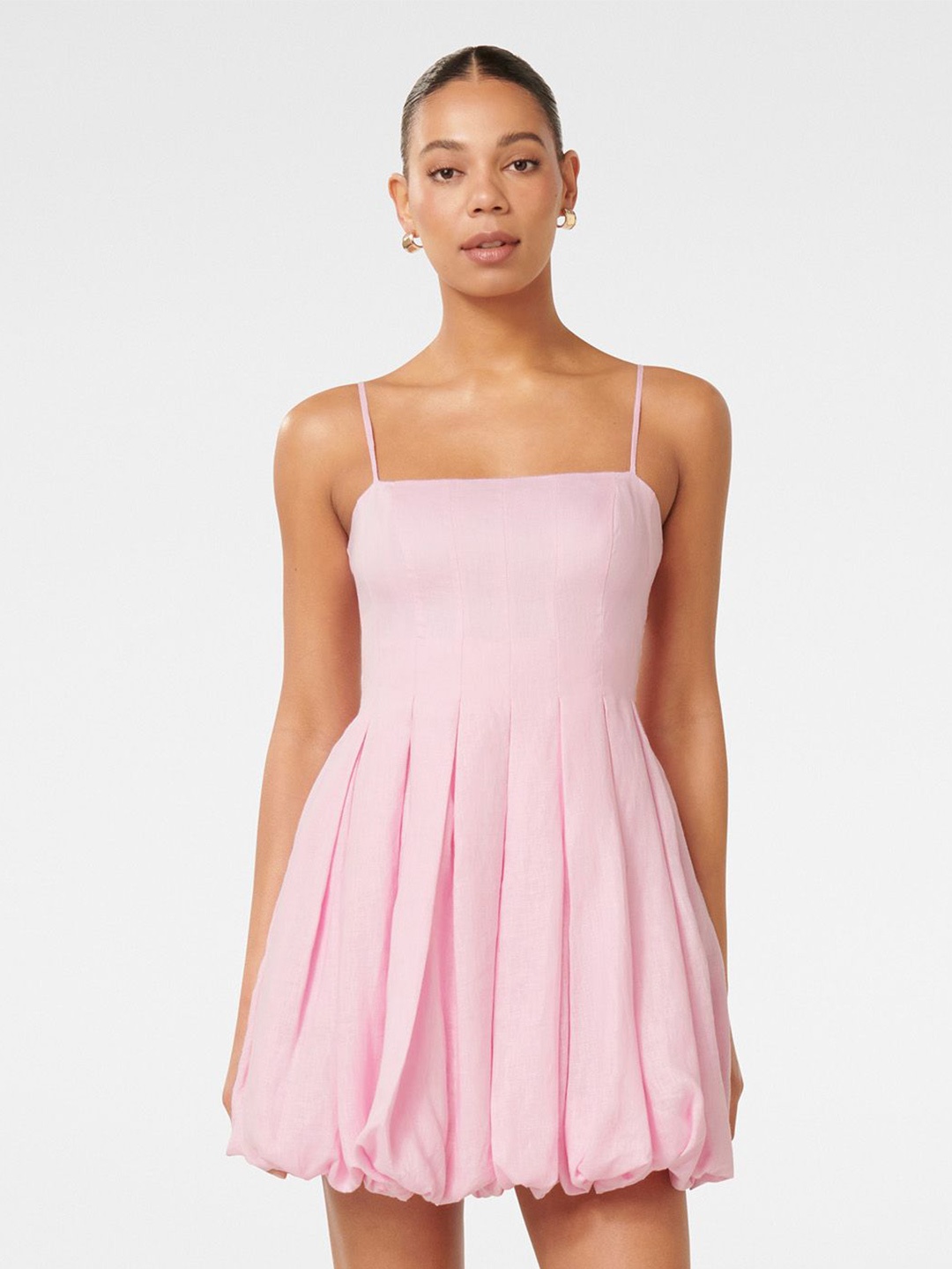 

Forever New Women Shoulder Straps Fit & Flare Mini Dress, Pink