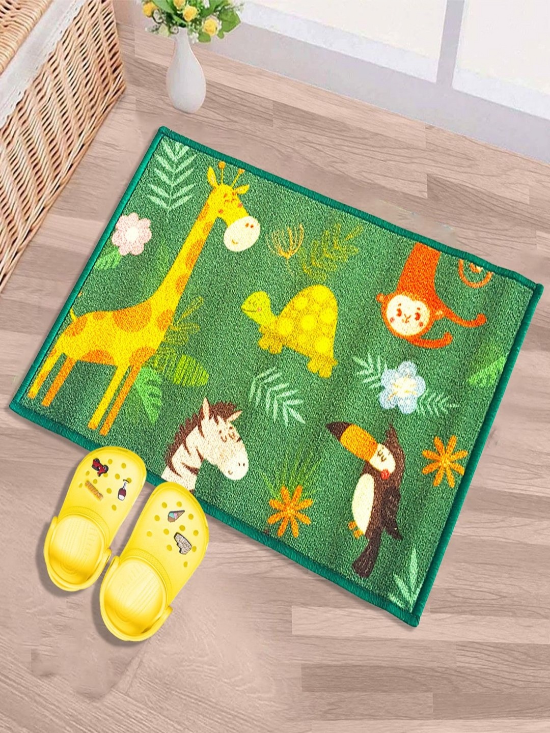 

Matz and More Green & Yellow Printed Rectangular Doormats