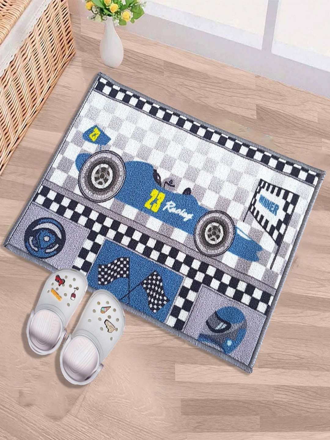 

Matz and More Blue & White Racing Car Anti-Skid Doormat