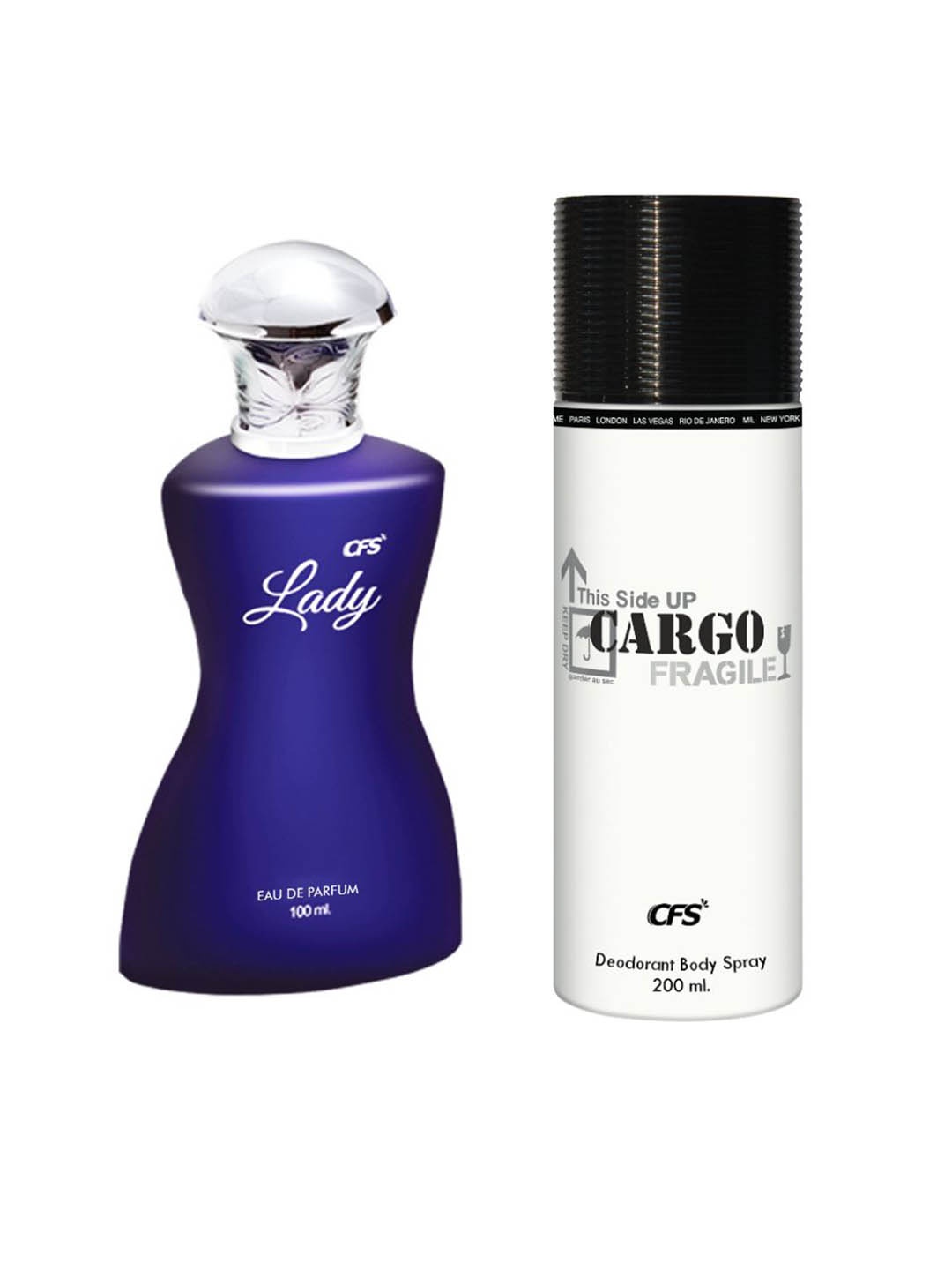 

CFS Lady Eau De Parfum & Cargo White Long Lasting Deodorant Combo, Blue