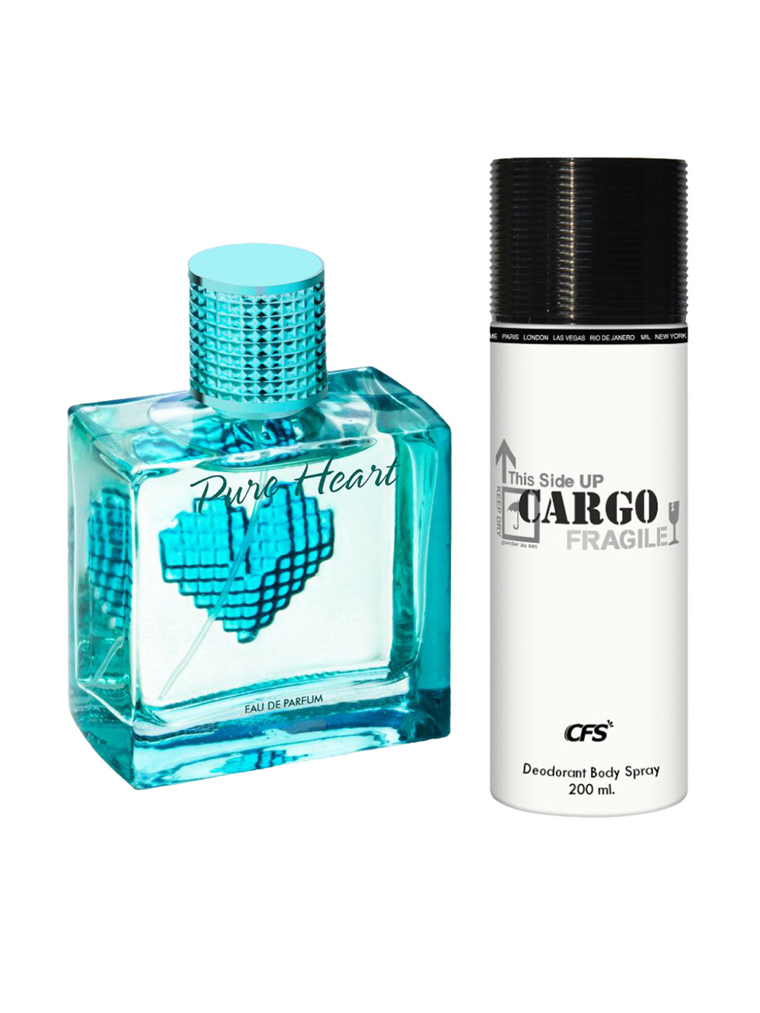 

CFS Set of Pure Heart Blue Eau De Parfum - 100 ml & Cargo White Deodorant Spray - 200 ml