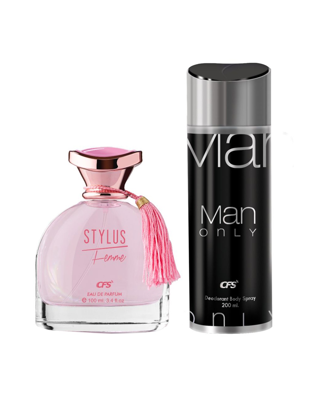 

CFS Stylus Only Eau De Parfum & Man Only Long Lasting Deodorant 100ml+300ml, Pink
