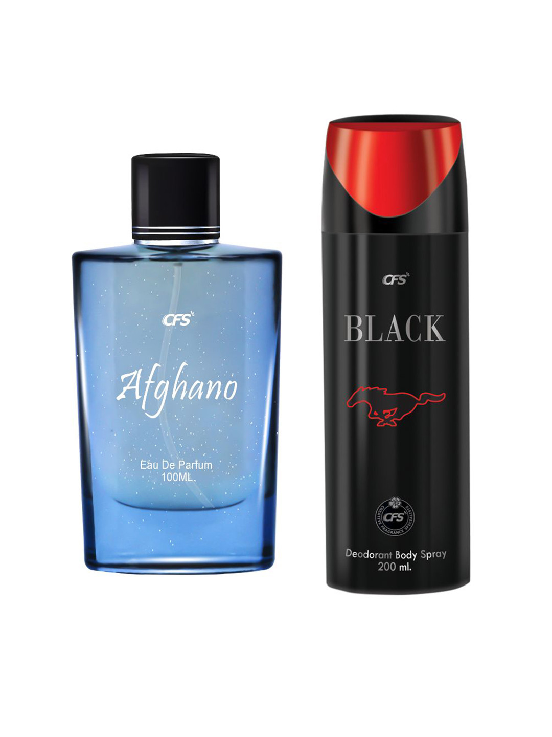 

CFS Set of Afghano Eau De Parfum - 100 ml & Black Deodorant Body Spray - 200 ml, Blue
