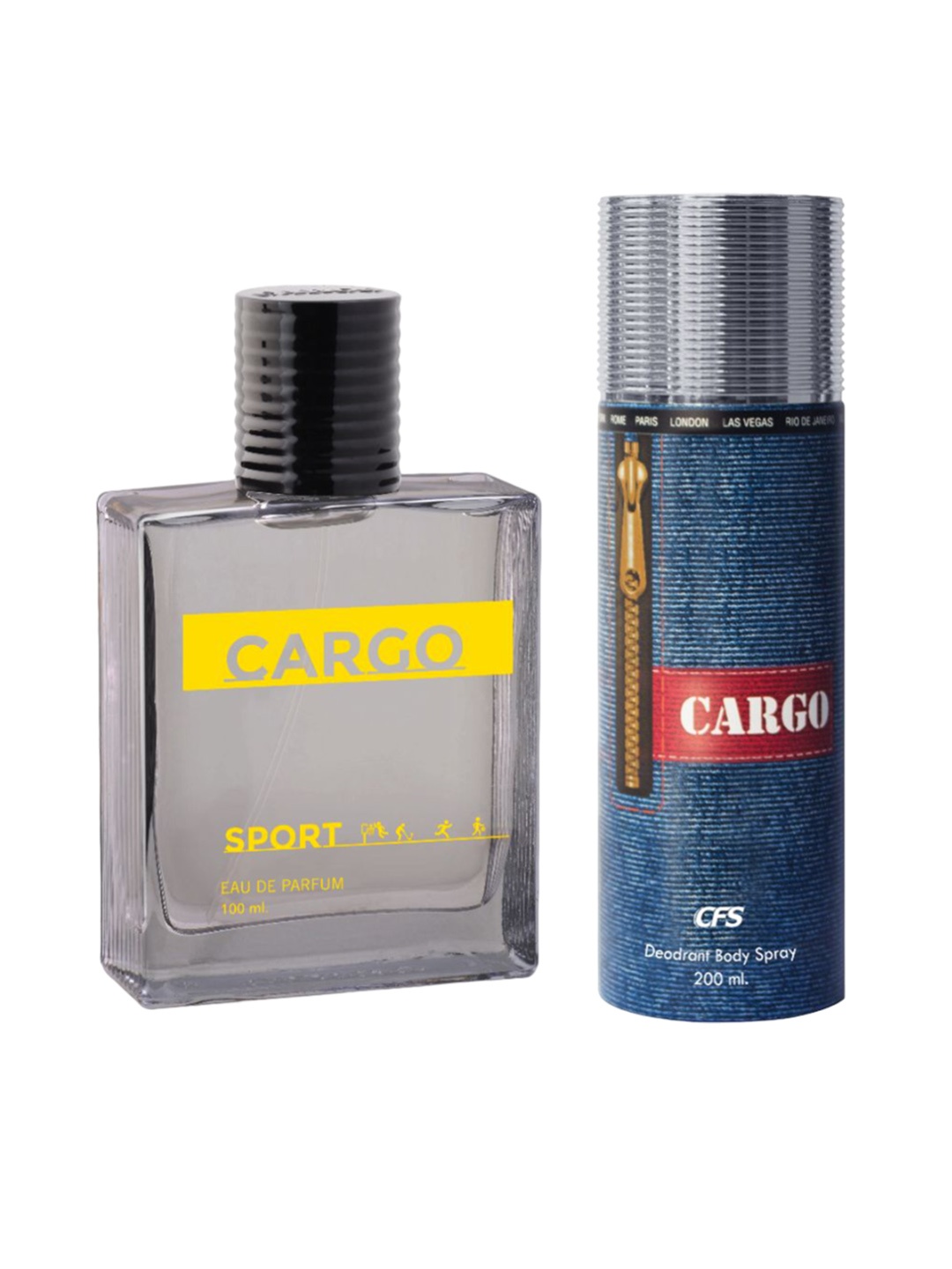 

CFS Cargo Sport EDP Long Lasting Perfume & Cargo Blue Deodorant Body Spray-100ml+200ml, Grey