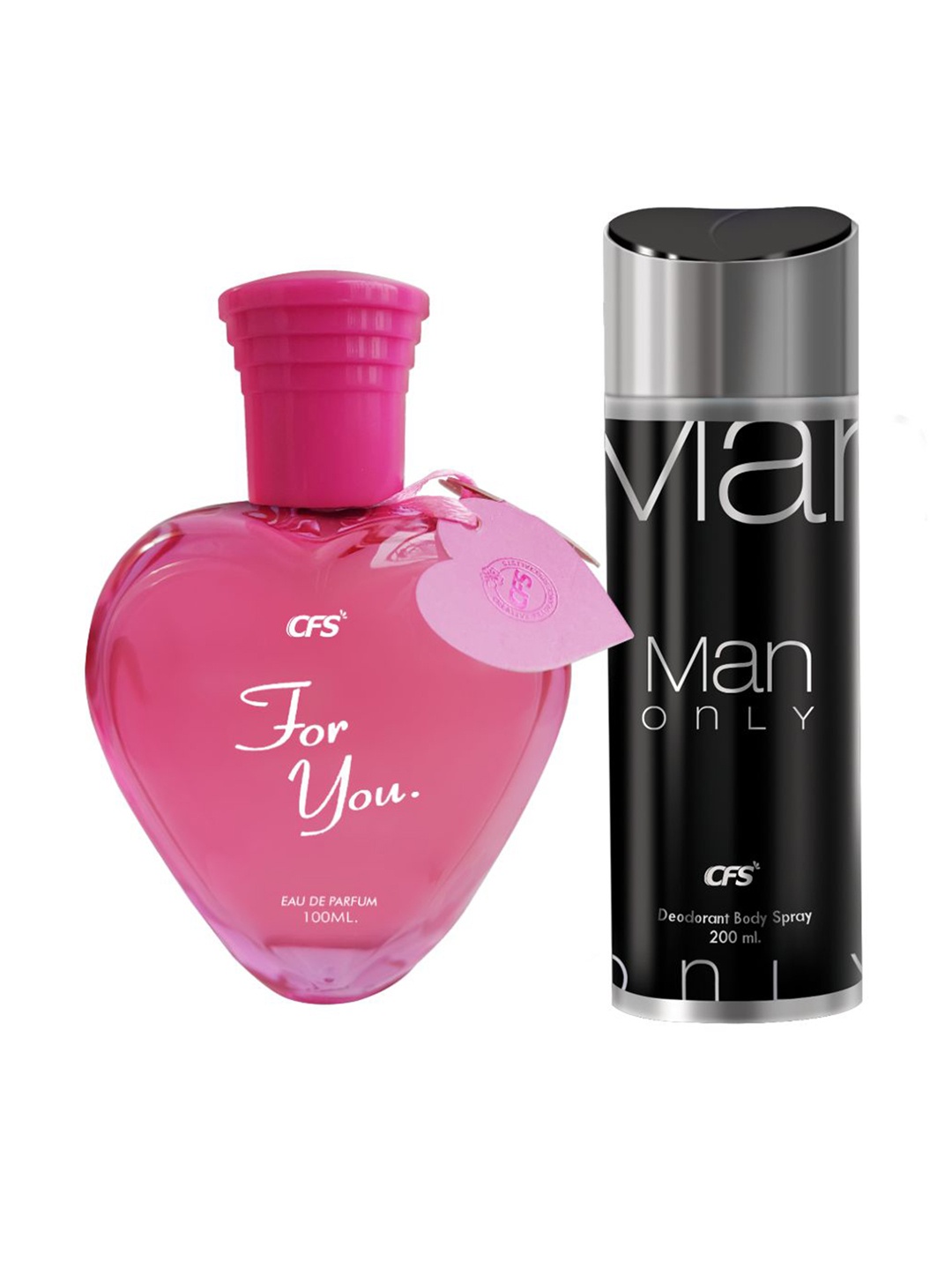 

CFS Set of For You Eau De Parfum 100ml & Man Only Deodorant Body Spray 200ml, Pink