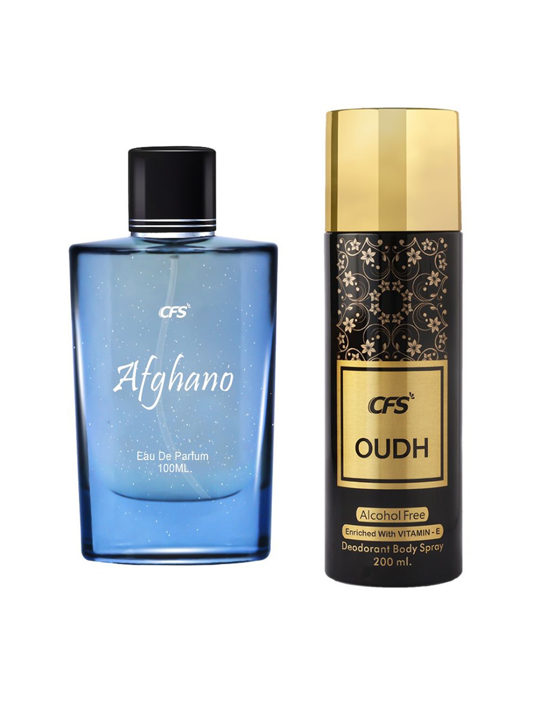 

CFS Afghano Eau De Parfum & Oudh Long Lasting Deodorant - 100ml+200ml, Blue