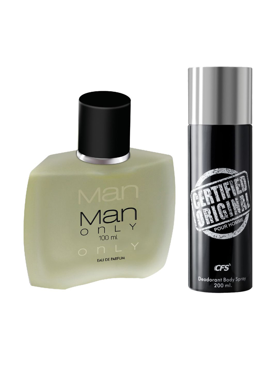 

CFS Men Set of Man Only Eau De Parfum 100ml & Certified Original Deodorant Spray 200ml, Beige