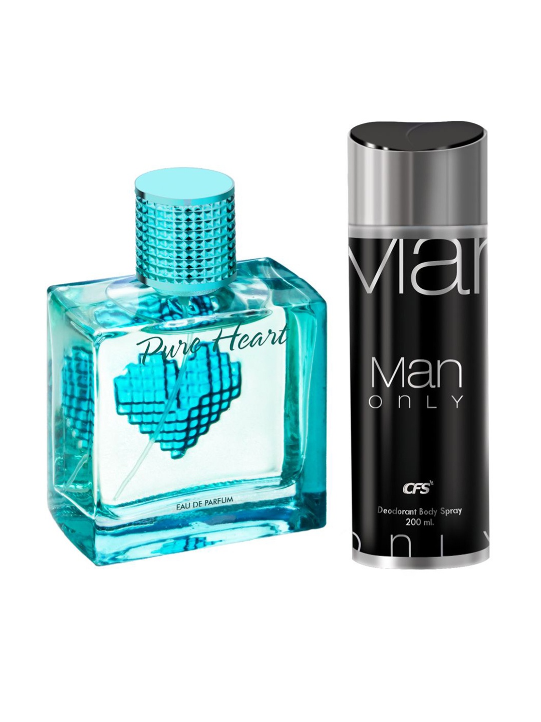 

CFS Pure Heart EDP Perfume & Man Only Deodorant Body Spray-100ml+200ml, Blue