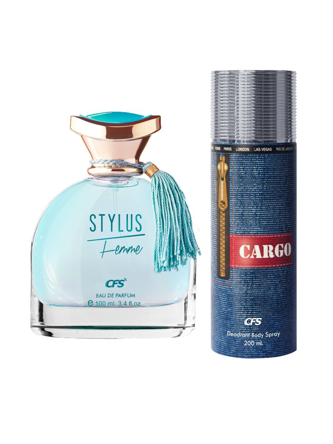 

CFS Set of Stylus Femme Eau De Parfum 100ml & Cargo Deodorant Body Spray 200ml, Blue