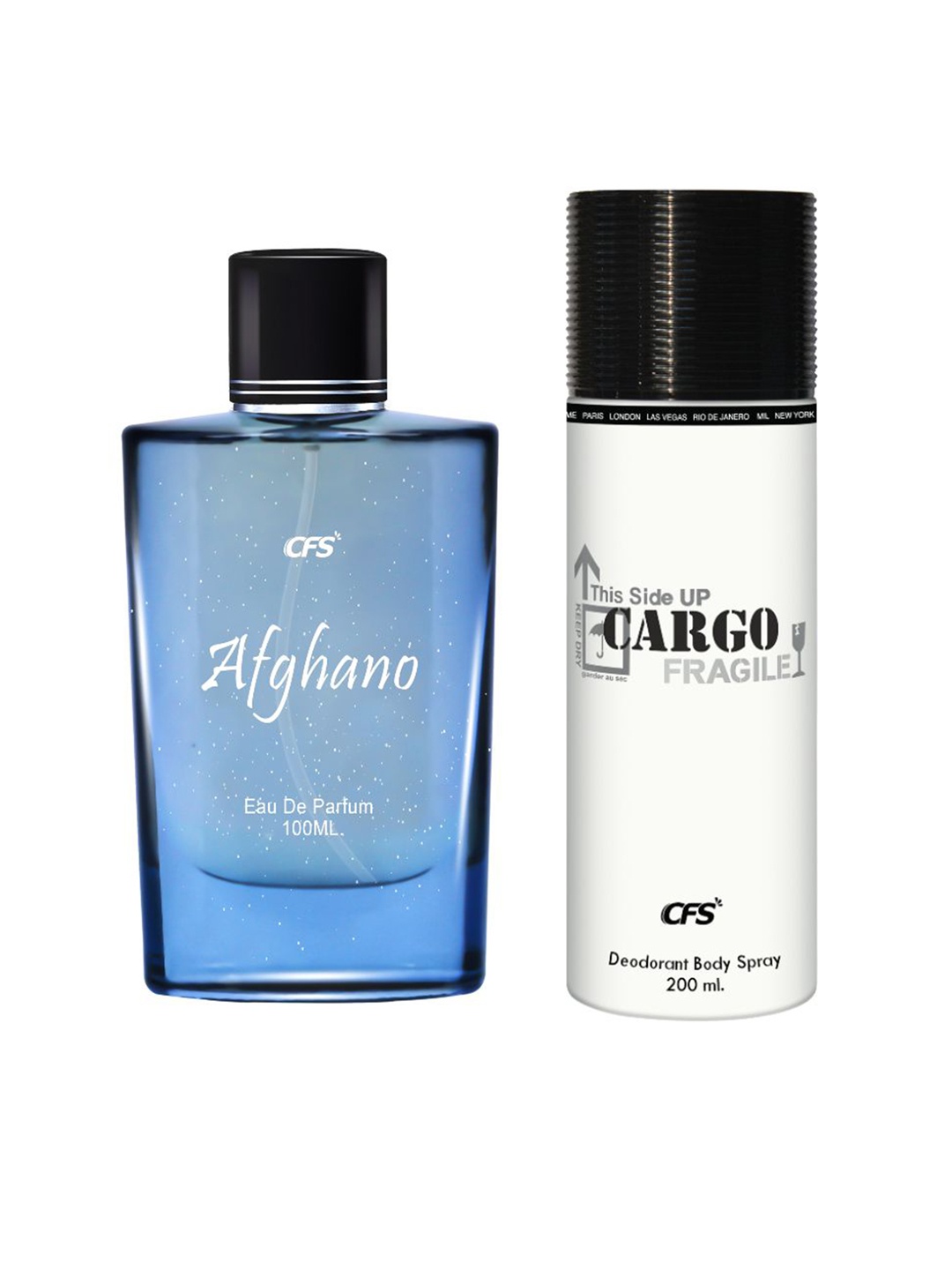 

CFS Set of Afghano Eau De Parfum - 100ml & Cargo White Deodorant Body Spray - 200ml, Blue