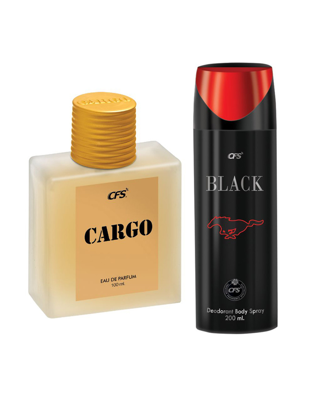 

CFS Set of Cargo Khakhi Eau De Parfum - 100ml & Black Deodorant Body Spray - 200ml, Yellow