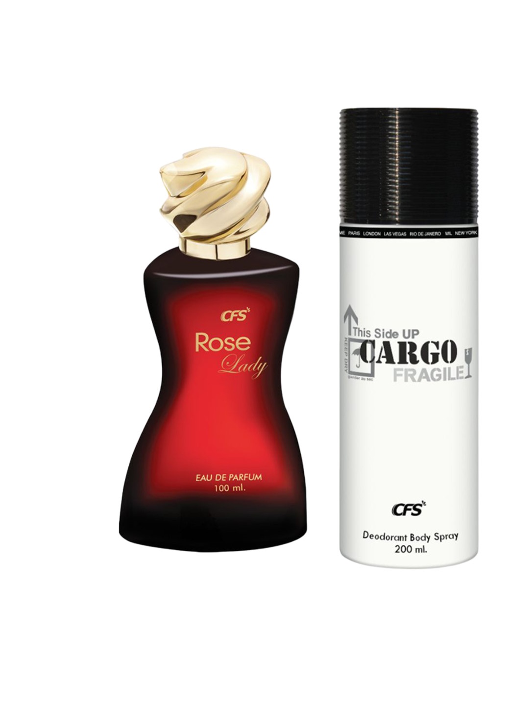 

CFS Set of Rose Lady Eau De Parfum 100ml & Cargo Deodorant Body Spray 200ml, Red