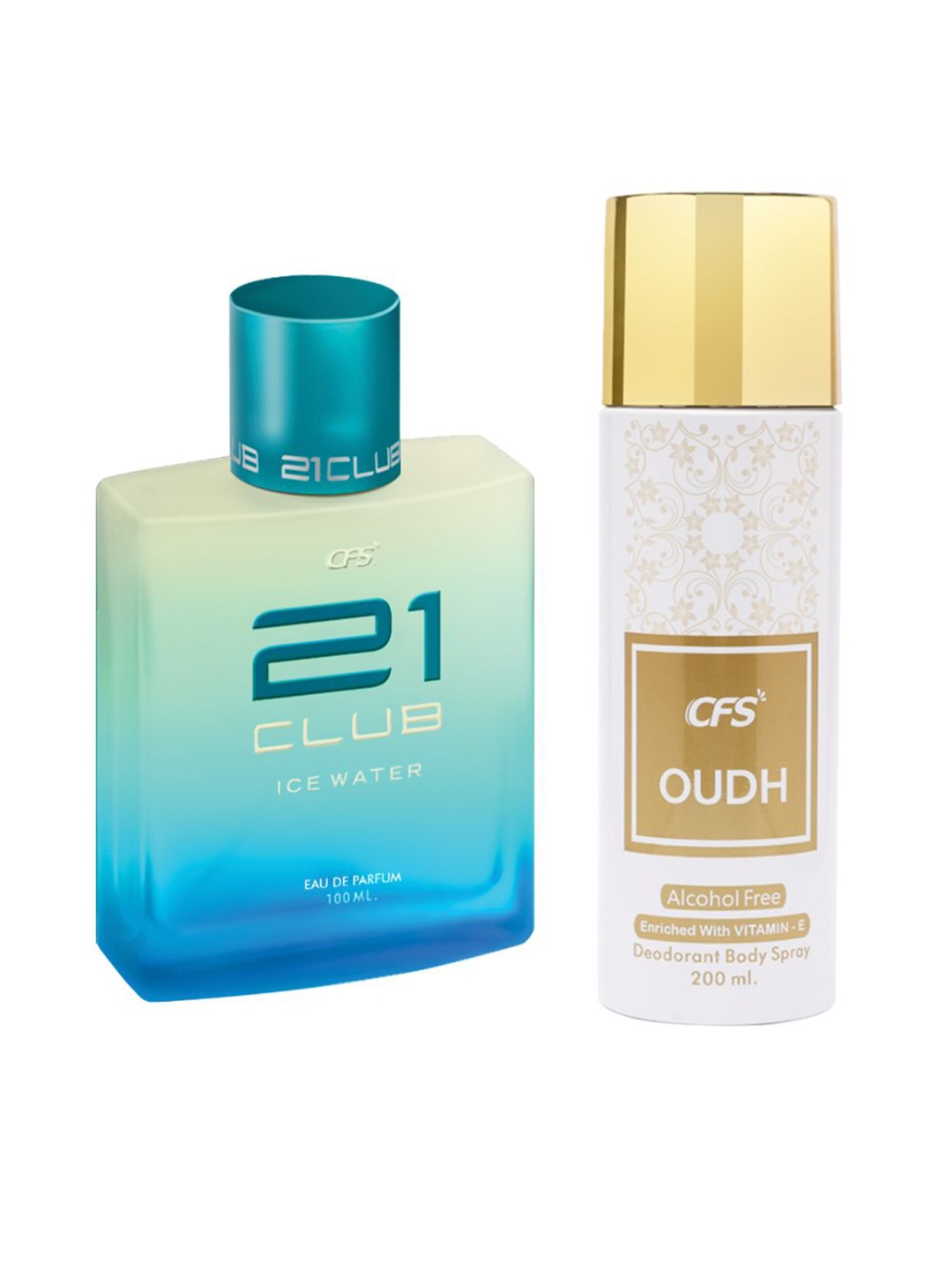 

CFS Women Set of 21 Club Ice Water Eau De Parfum 100ml & Oudh Deodorant Body Spray 200ml, Blue