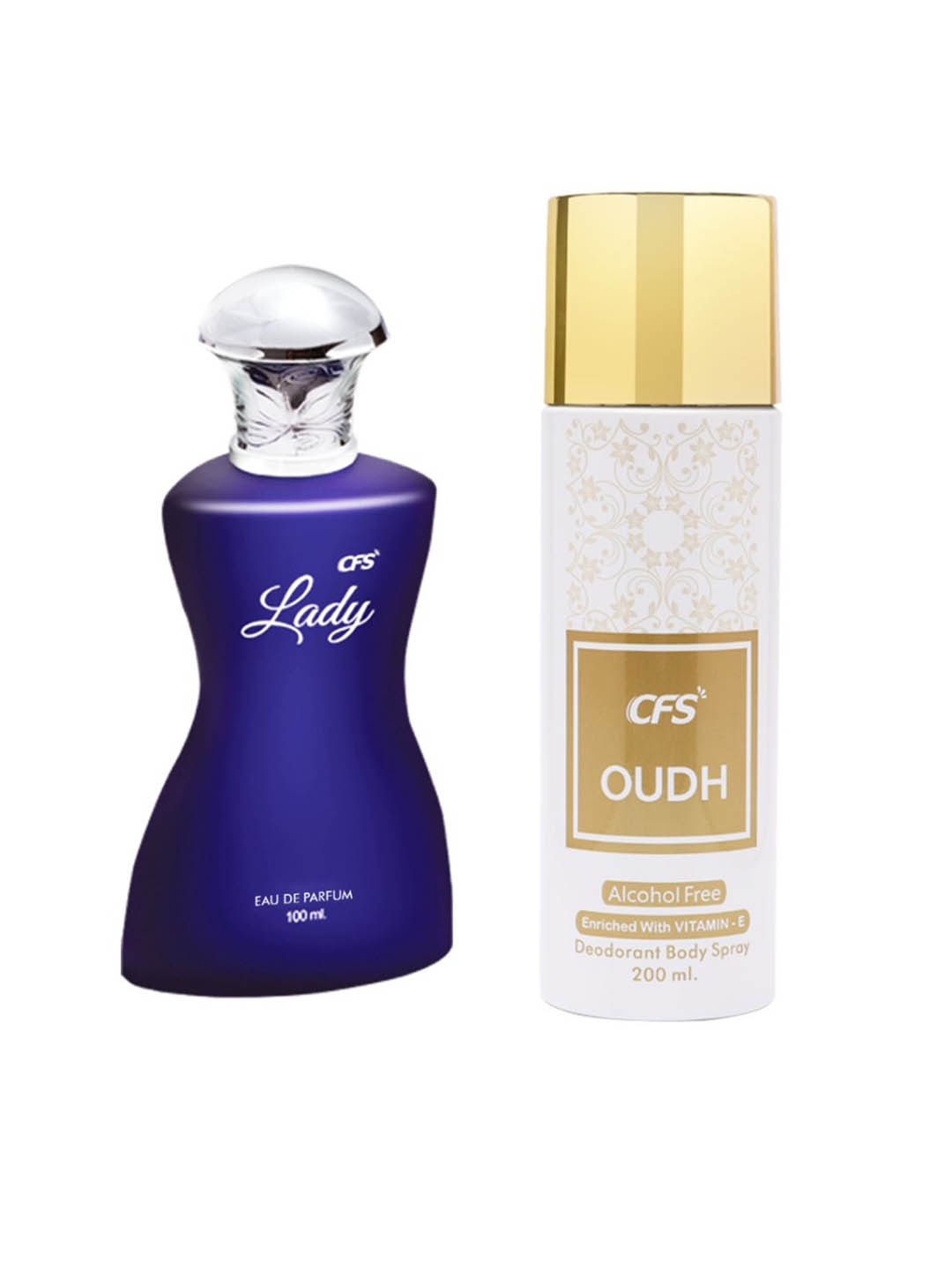 

CFS Women Set of Lady Eau De Parfum 100ml & Oudh Deodorant Body Spray 200ml, Blue