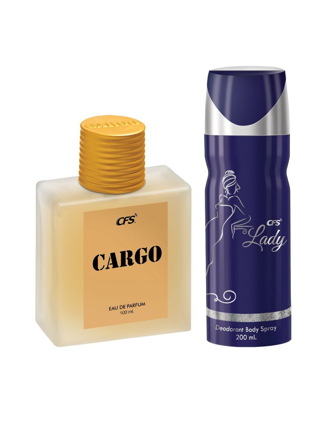 

CFS Set of Cargo Eau De Parfum 100ml & Lady Deodorant Body Spray 200ml, Khaki