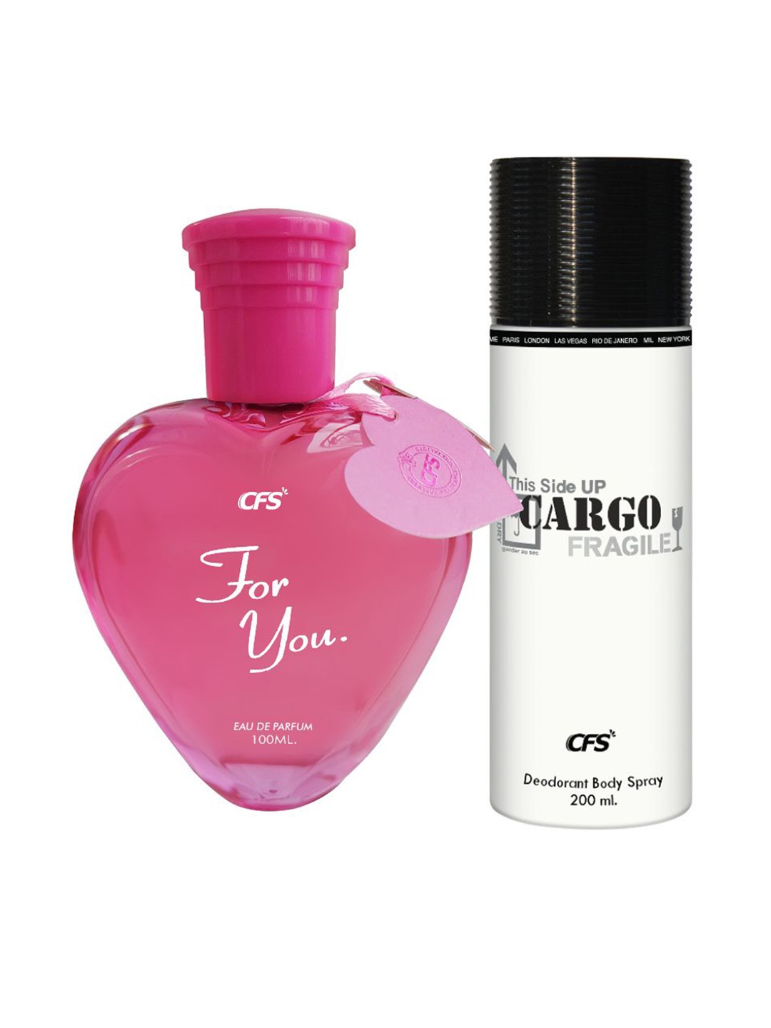 

CFS Set of For You Eau De Parfum - 100 ml & Cargo White Deodorant Body Spray - 200 ml, Pink