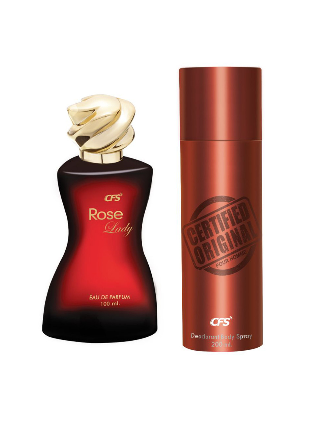

CFS Set of Rose Lady Eau De Parfum - 100 ml & Certified Original Brown Deodorant - 200 ml, Red