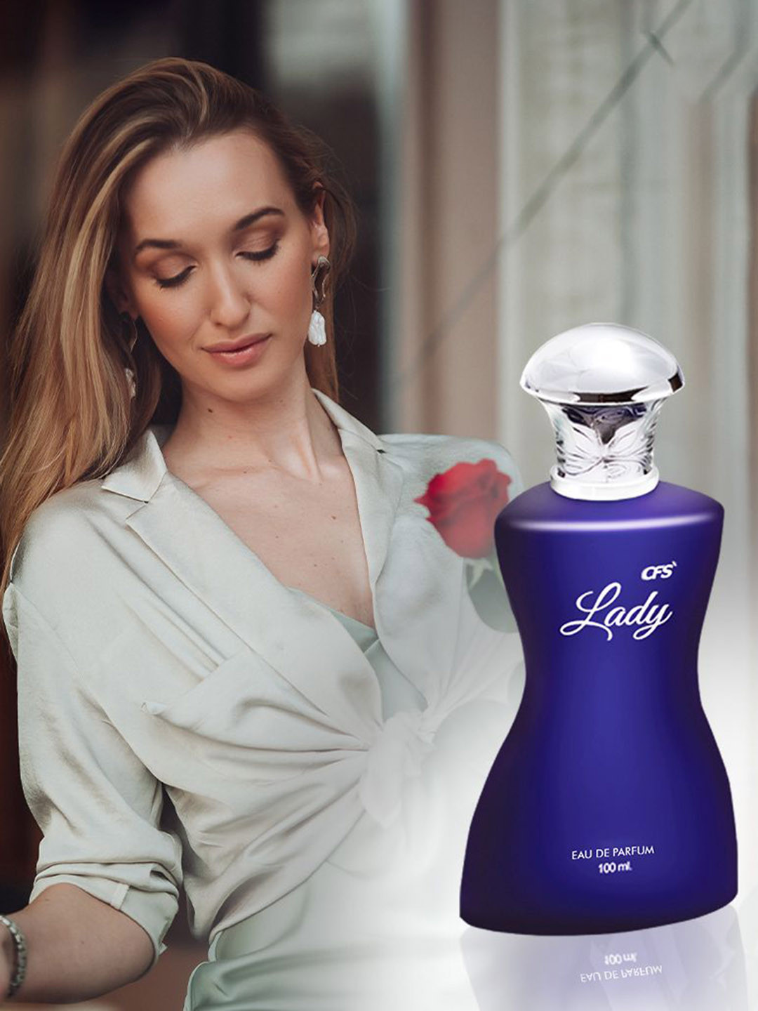 

CFS Lady EDP Long Lasting Perfume & Man Only Black Deodorant - 100ml+300ml, Blue