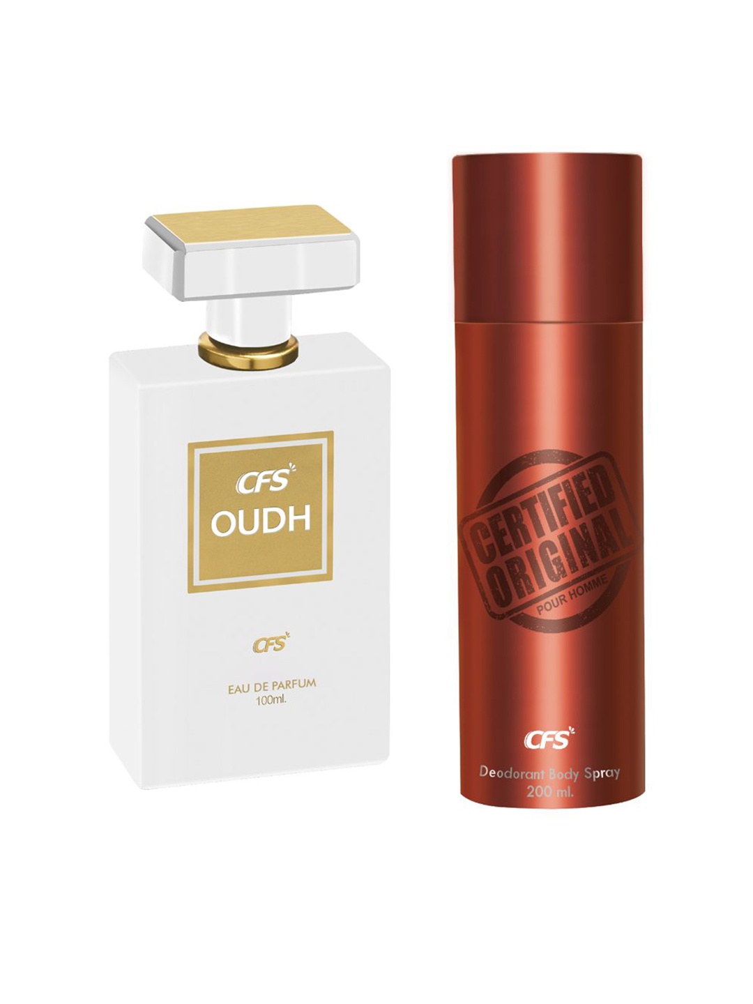 

CFS Women Set of Oudh Eau De Parfum 100ml & Certified Original Deodorant Body Spray 200ml, White