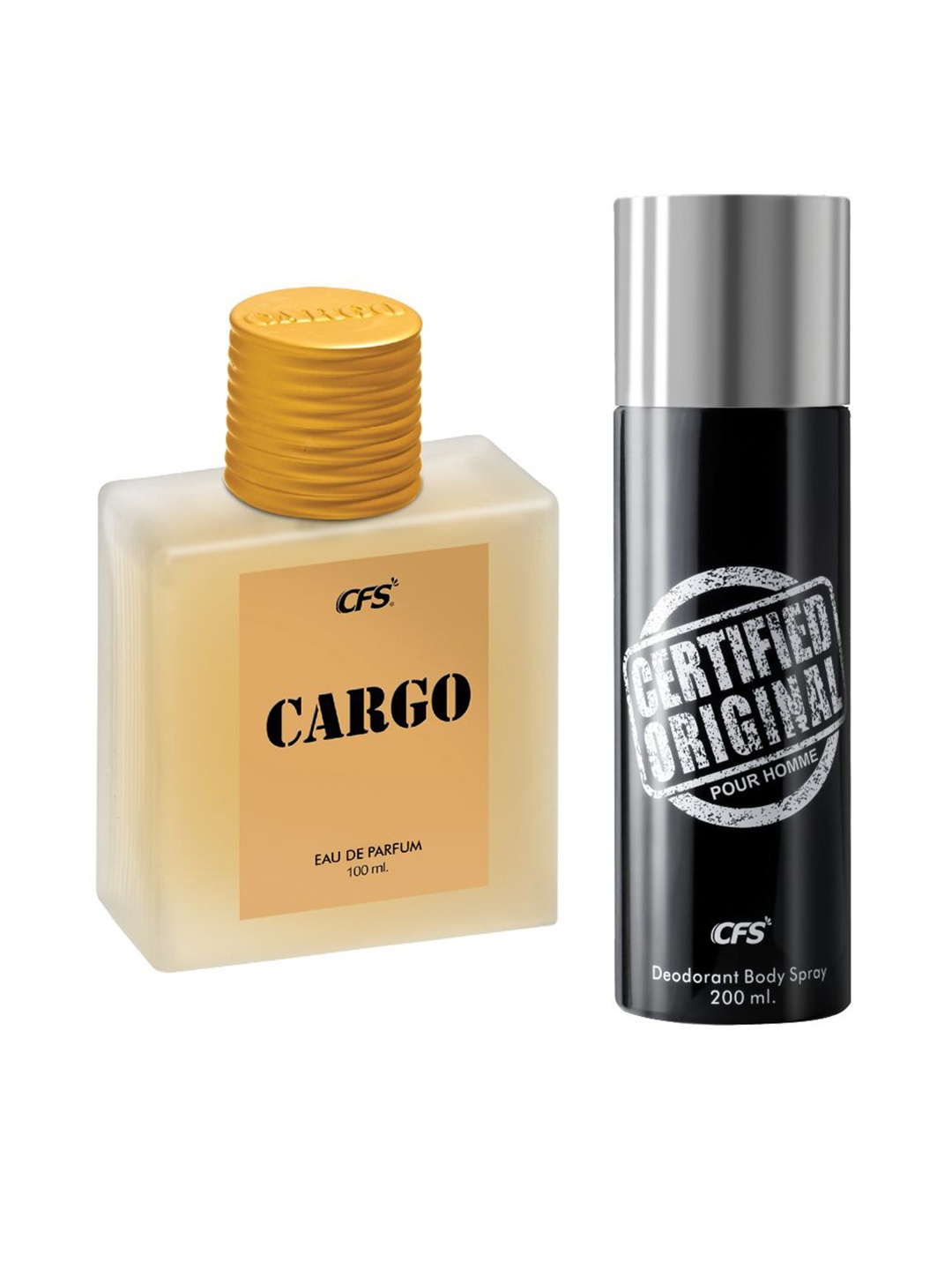 

CFS Set of Cargo Eau De Parfum 100ml & Certified Original Deodorant Body Spray 200ml, Beige