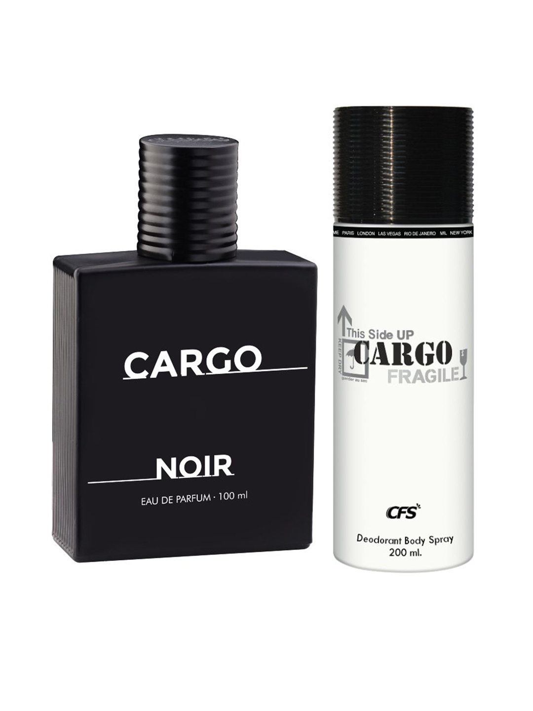 

CFS Set of Cargo Noir Eau De Parfum - 100 ml & Cargo White Deodorant Body Spray - 200 ml, Black