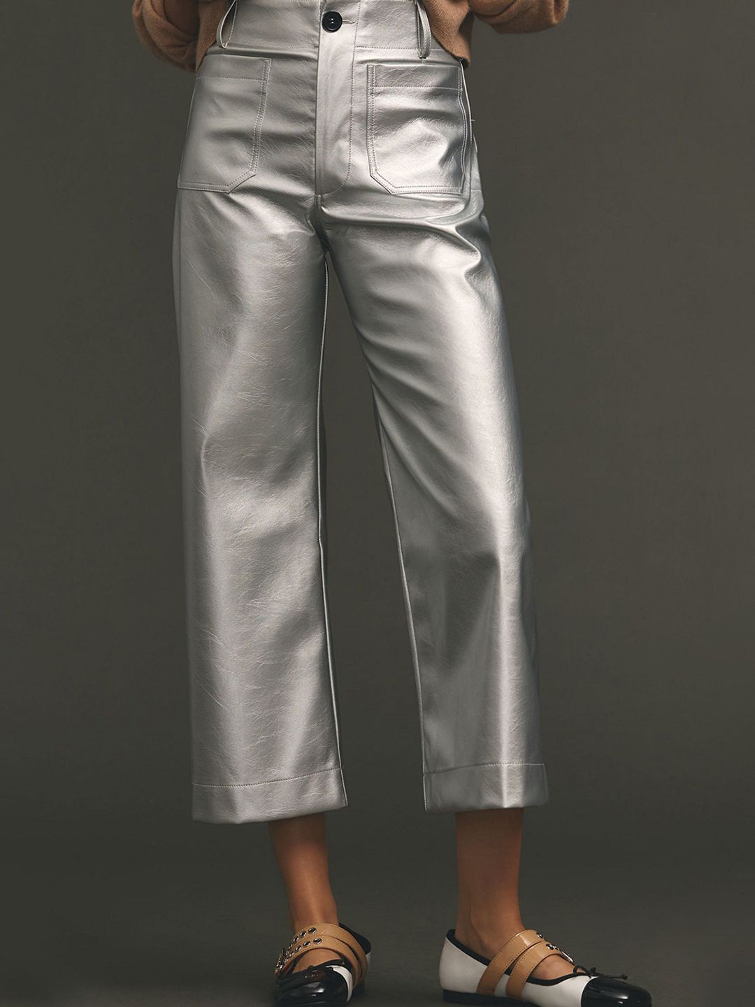 

TANDUL Women Cropped Length Regular Fit Original Trousers, Silver