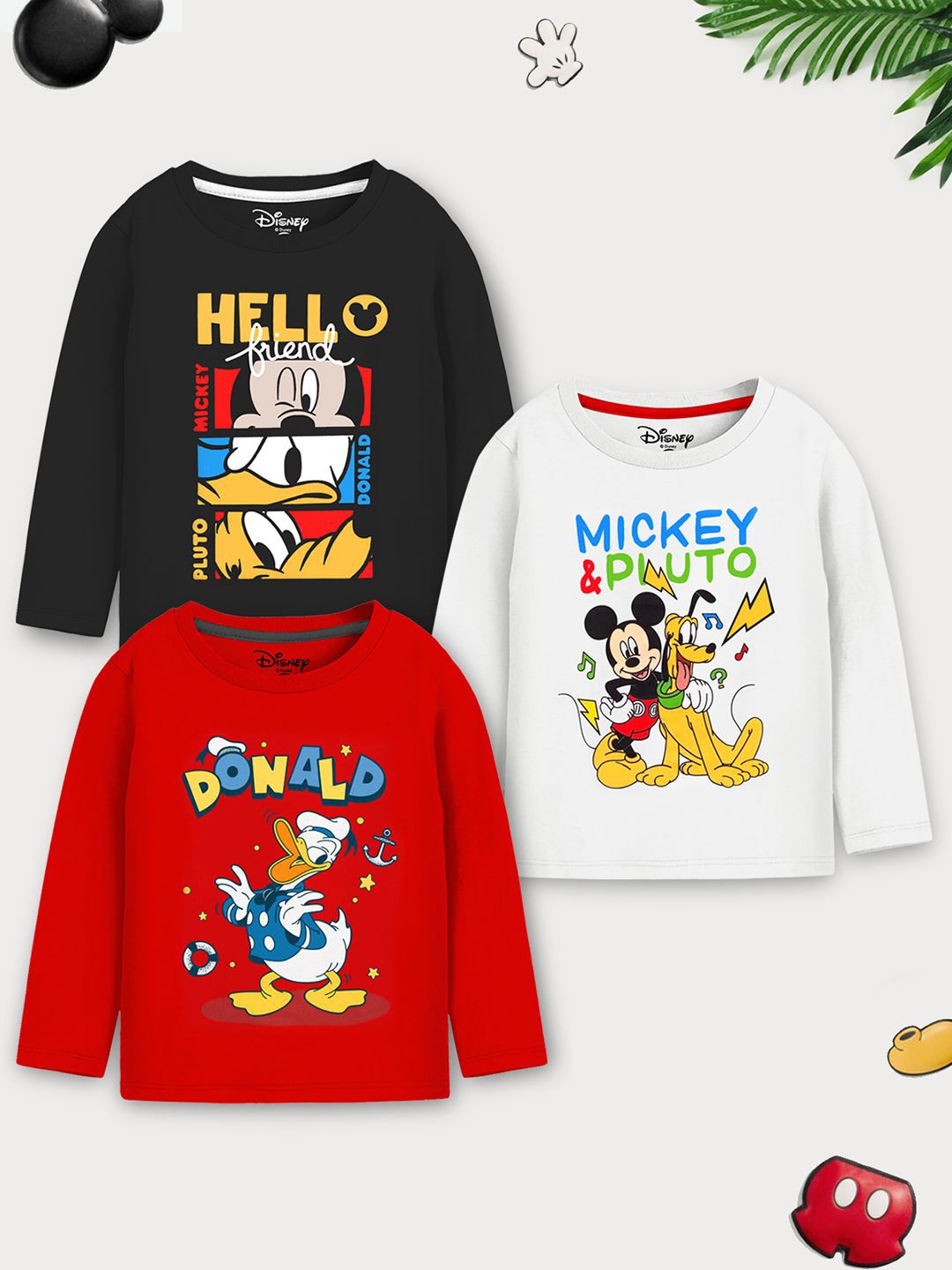 

YK Disney Boys 3 Printed Applique T-shirt, White