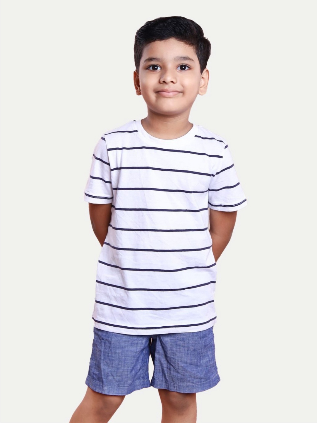 

BAESD Boys Striped Pockets T-shirt, White