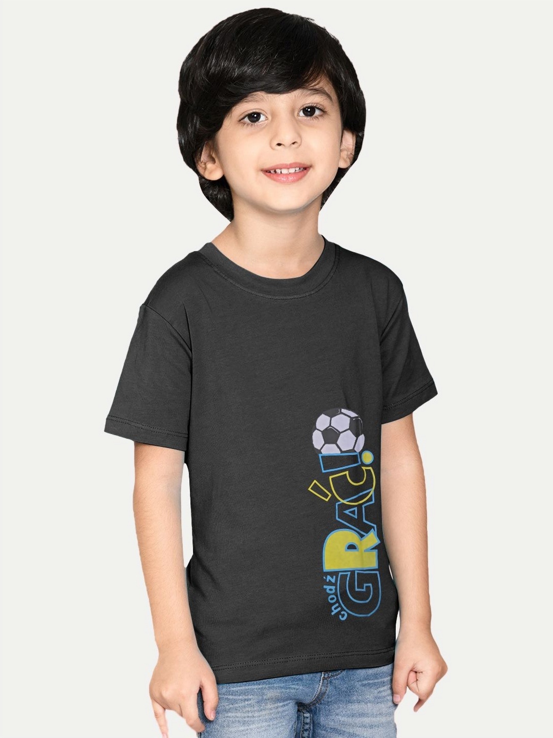 

BAESD Boys Graphic Printed Round Neck Cotton T-Shirt, Black