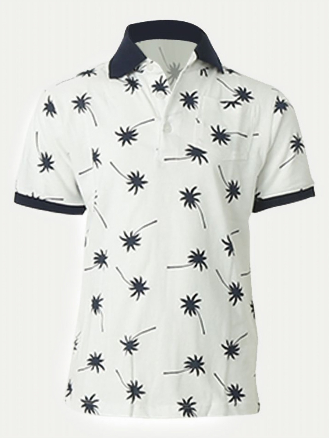 

BAESD Boys Printed Mandarin Collar Pockets T-shirt, White