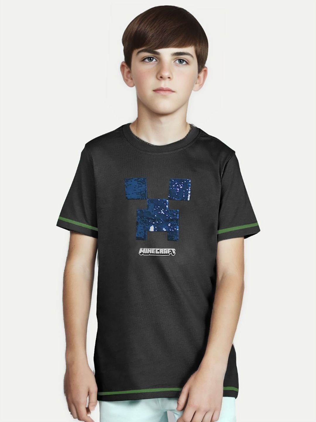 

BAESD Boys Graphic Printed Round Neck Cotton T-Shirt, Black