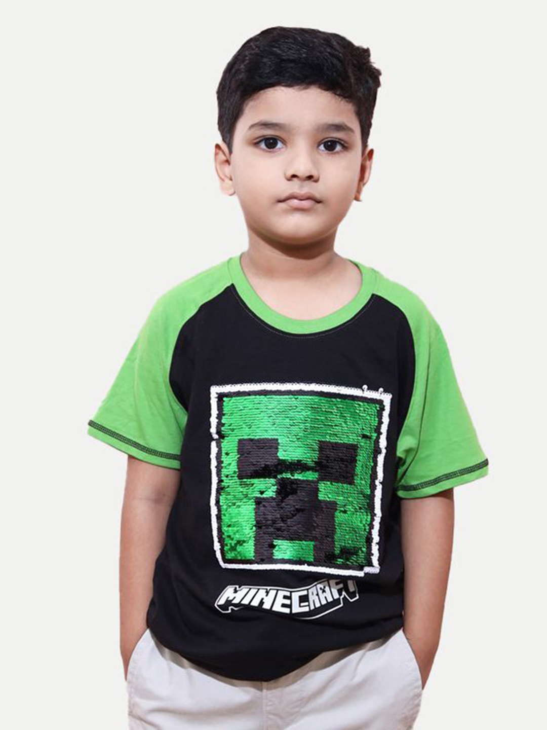 

BAESD Boys Graphic Printed Round Neck Cotton T-Shirt, Black