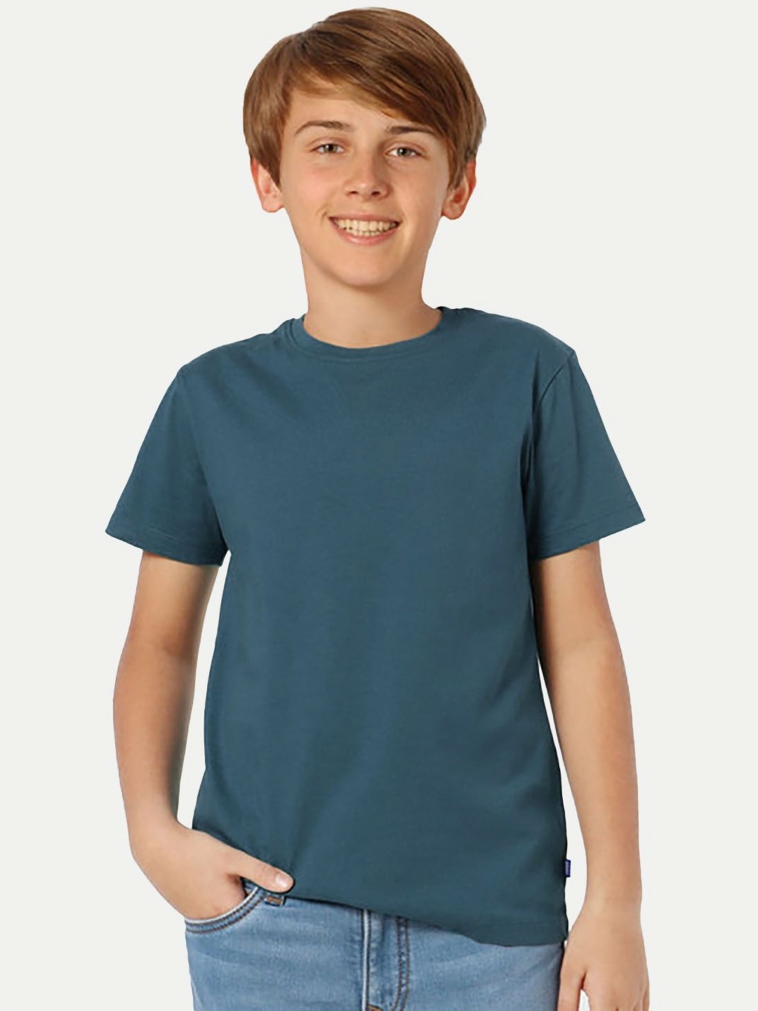 

BAESD Boys Solid Round Neck Cotton T-Shirt, Blue