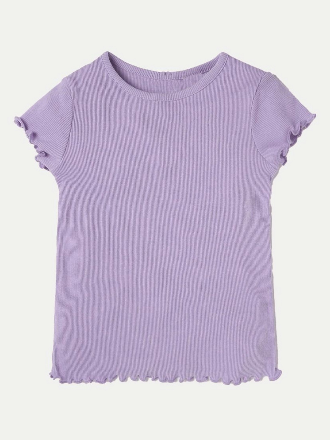 

BAESD Girls Solid Round Neck Cotton T-Shirt, Purple