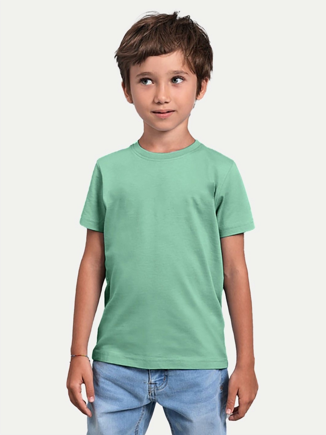 

BAESD Boys Solid Round Neck Cotton T-Shirt, Green