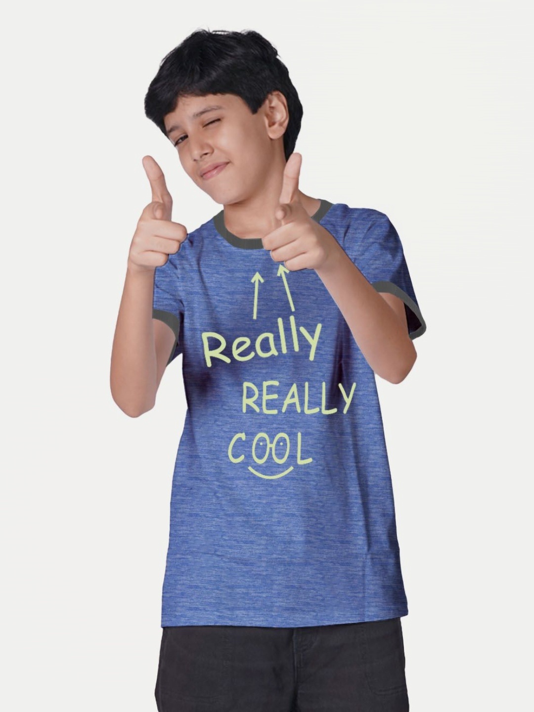 BAESD Boys Graphic Printed Round Neck Cotton T-Shirt, Blue