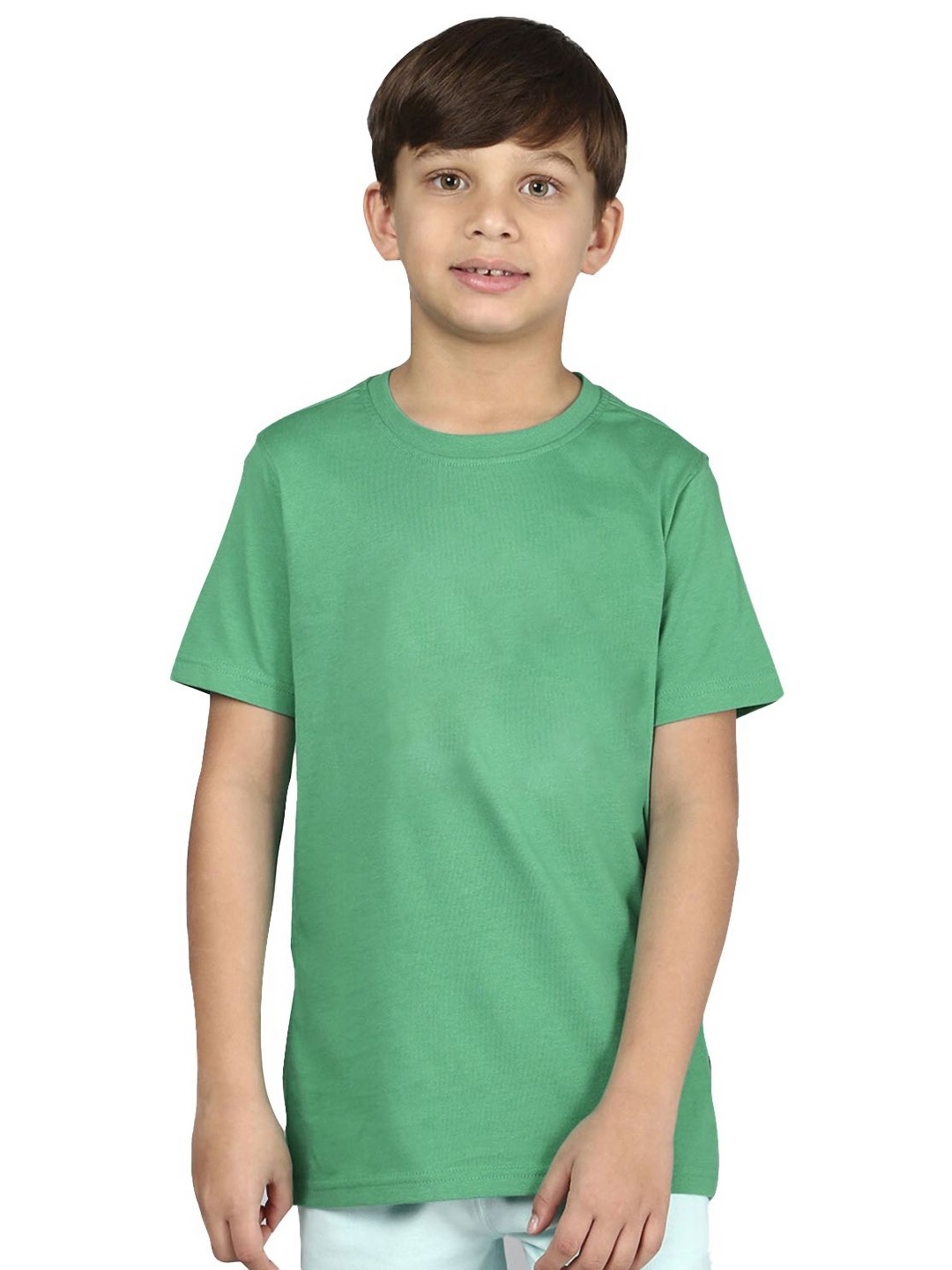 

BAESD Boys Solid Round Neck Cotton T-Shirt, Green