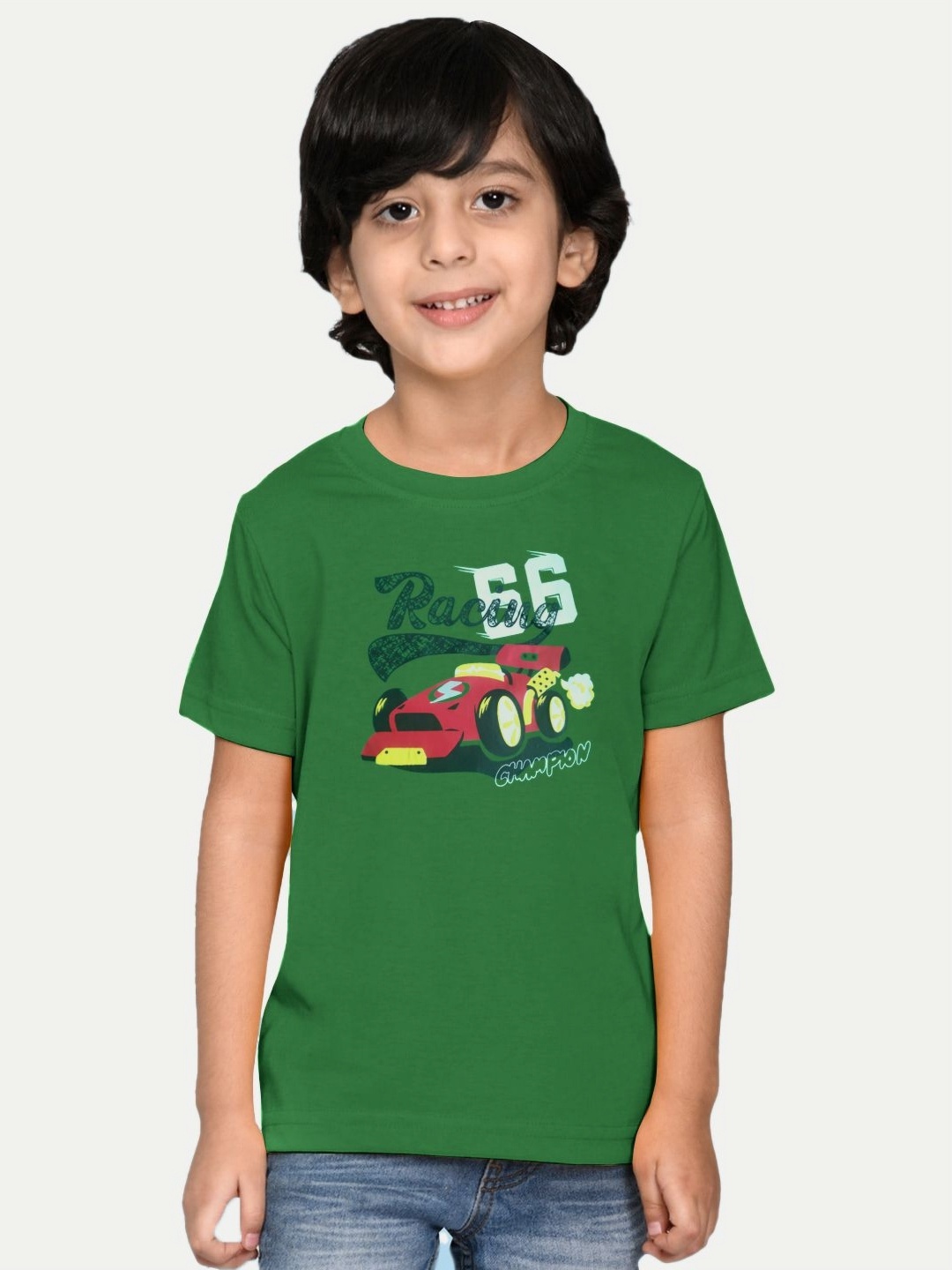 

BAESD Boys Graphic Printed Round Neck Cotton T-Shirt, Green