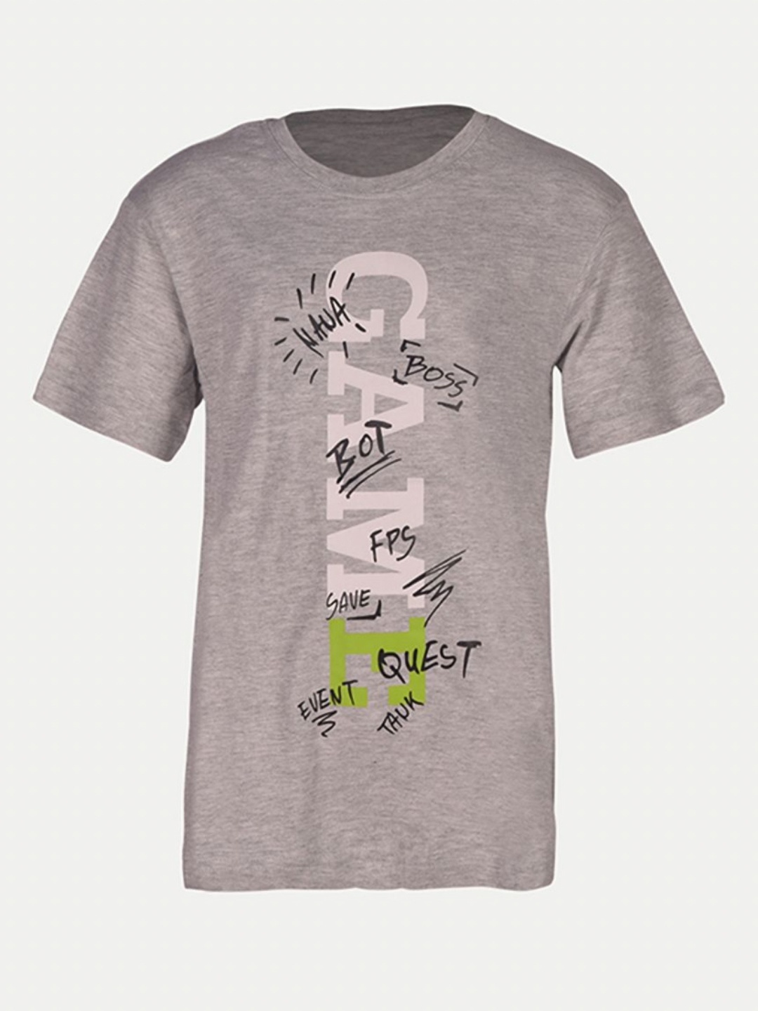

BAESD Boys Typography Printed T-shirt, Grey