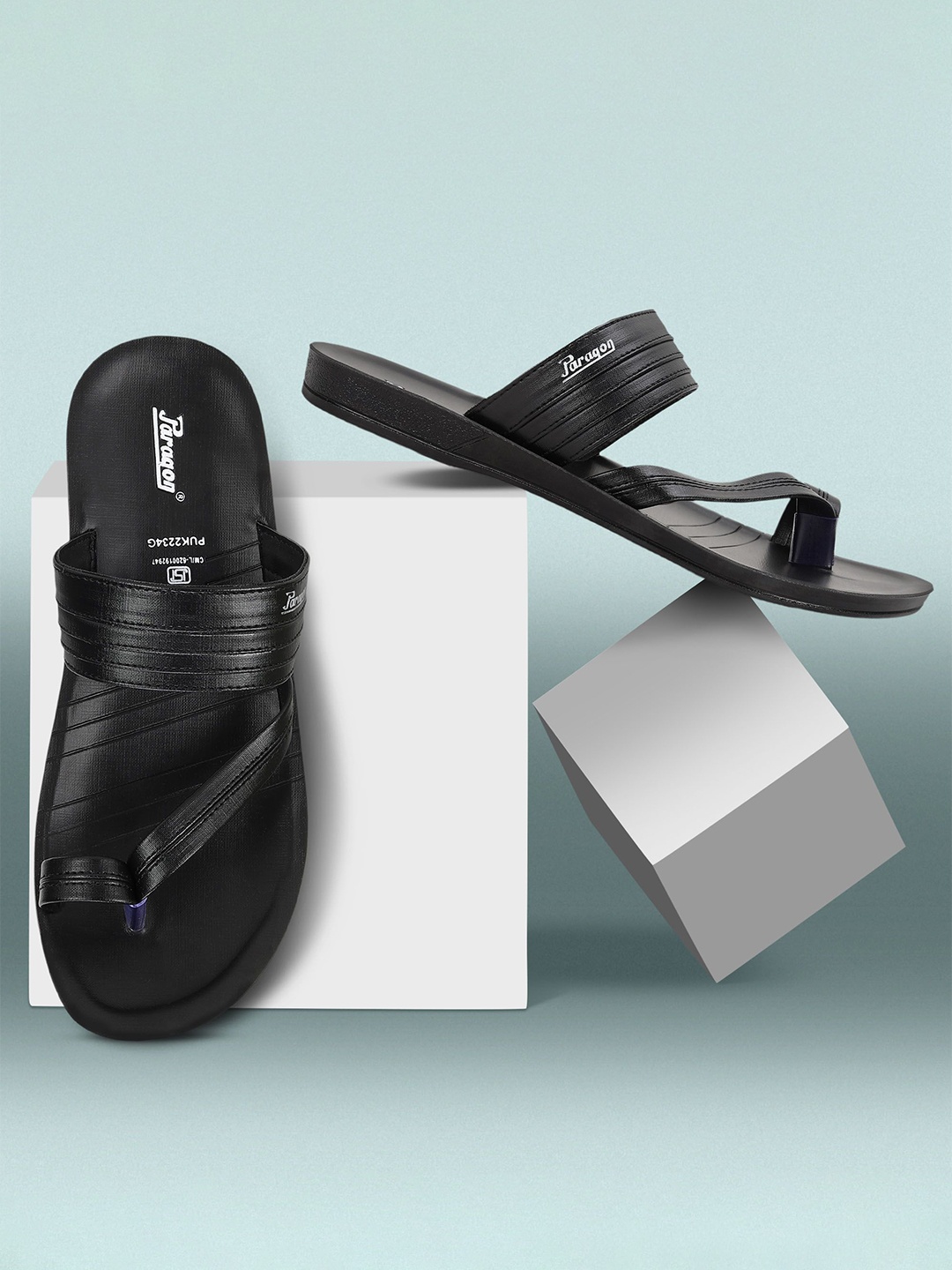 

Paragon Men Slip-on Comfort Sandals, Black