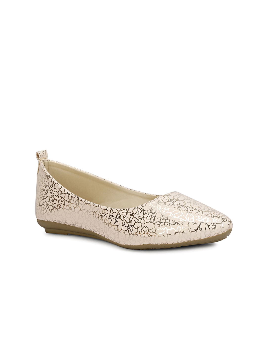 

TRY FEET Women Printed Ballerinas Flats, Beige